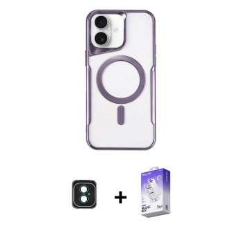 MARSİLYAN™- iPhone 16 Kılıf Yadigar Klasik Özel Seri - Siyah Bilvis 5in1 3D Magic Cam Ekran Koruyucu + PVD Metal Kamera Lens - YL