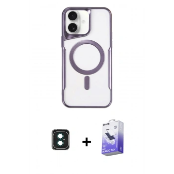 MARSİLYAN™- iPhone 16 Kılıf Yadigar Klasik Özel Seri - Siyah Bilvis 5in1 5D Magic Hayalet Cam Ekran Koruyucu + PVD Metal Kamera Lens - YL
