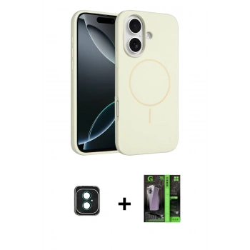 MARSİLYAN™- iPhone 16 Kılıf Yankı Form Serisi - Şeffaf 360 Full Body Arka Koruyucu + PVD Metal Kamera Lens - YL