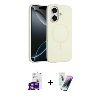 MARSİLYAN™- iPhone 16 Kılıf Yankı Form Serisi - Şeffaf Pasifik Cam Ekran Koruyucu + Bilvis Titan Kamera Lens - GS