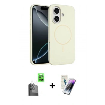 MARSİLYAN™- iPhone 16 Kılıf Yankı Form Serisi - Şeffaf Pasifik Cam Ekran Koruyucu + Raze Metal Kamera Lens - SH