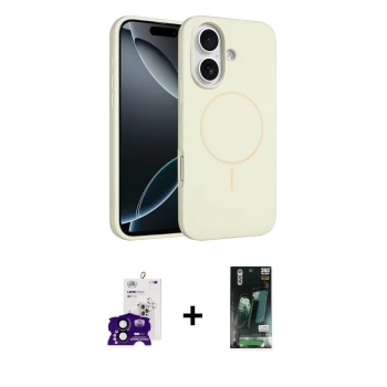 MARSİLYAN™- iPhone 16 Kılıf Yankı Form Serisi - Siyah 360 Mat Full Body Arka Koruyucu + Bilvis Titan Kamera Lens - SH