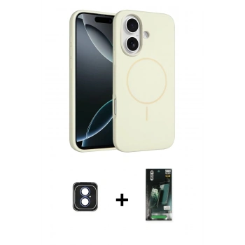 MARSİLYAN™- iPhone 16 Kılıf Yankı Form Serisi - Siyah 360 Mat Full Body Arka Koruyucu + PVD Metal Kamera Lens - MI