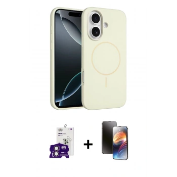 MARSİLYAN™- iPhone 16 Kılıf Yankı Form Serisi - Siyah 3D Antistatik Mat Seramik Nano Ekran Koruyucu + Bilvis Titan Kamera Lens - PE