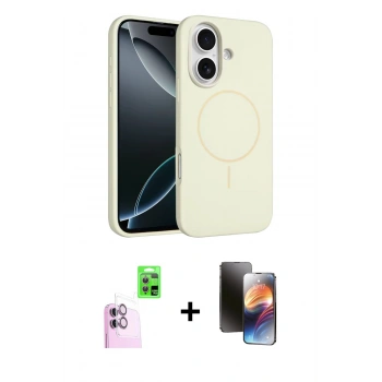 MARSİLYAN™- iPhone 16 Kılıf Yankı Form Serisi - Siyah 3D Antistatik Mat Seramik Nano Ekran Koruyucu + Raze Metal Kamera Lens - PE