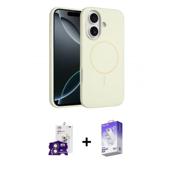 MARSİLYAN™- iPhone 16 Kılıf Yankı Form Serisi - Siyah Bilvis 5in1 3D Magic Cam Ekran Koruyucu + Bilvis Titan Kamera Lens - PE