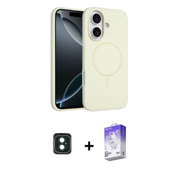 MARSİLYAN™- iPhone 16 Kılıf Yankı Form Serisi - Siyah Bilvis 5in1 3D Magic Cam Ekran Koruyucu + PVD Metal Kamera Lens - YL