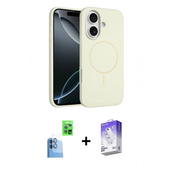 MARSİLYAN™- iPhone 16 Kılıf Yankı Form Serisi - Siyah Bilvis 5in1 3D Magic Cam Ekran Koruyucu + Raze Metal Kamera Lens - LT