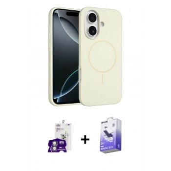 MARSİLYAN™- iPhone 16 Kılıf Yankı Form Serisi - Siyah Bilvis 5in1 5D Magic Hayalet Cam Ekran Koruyucu + Bilvis Titan Kamera Lens - GS