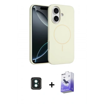 MARSİLYAN™- iPhone 16 Kılıf Yankı Form Serisi - Siyah Bilvis 5in1 5D Magic Hayalet Cam Ekran Koruyucu + PVD Metal Kamera Lens - YL
