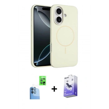 MARSİLYAN™- iPhone 16 Kılıf Yankı Form Serisi - Siyah Bilvis 5in1 5D Magic Hayalet Cam Ekran Koruyucu + Raze Metal Kamera Lens - LT