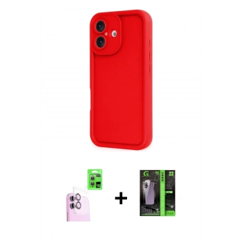 MARSİLYAN™- iPhone 16 Kılıf Yankı Yansıma Özel Seri - Şeffaf 360 Full Body Arka Koruyucu + Raze Metal Kamera Lens - PE