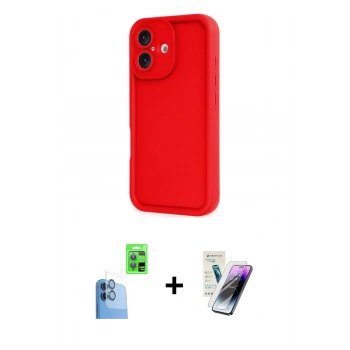 MARSİLYAN™- iPhone 16 Kılıf Yankı Yansıma Özel Seri - Şeffaf Pasifik Cam Ekran Koruyucu + Raze Metal Kamera Lens - LT