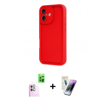 MARSİLYAN™- iPhone 16 Kılıf Yankı Yansıma Özel Seri - Şeffaf Pasifik Cam Ekran Koruyucu + Raze Metal Kamera Lens - PE