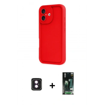 MARSİLYAN™- iPhone 16 Kılıf Yankı Yansıma Özel Seri - Siyah 360 Mat Full Body Arka Koruyucu + PVD Metal Kamera Lens - PE