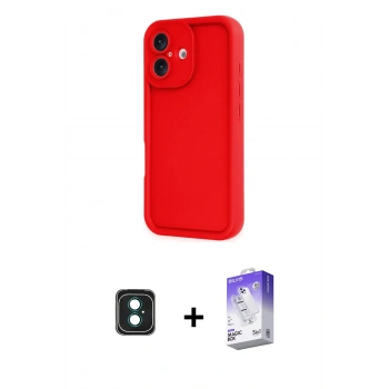 MARSİLYAN™- iPhone 16 Kılıf Yankı Yansıma Özel Seri - Siyah Bilvis 5in1 3D Magic Cam Ekran Koruyucu + PVD Metal Kamera Lens - YL
