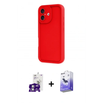 MARSİLYAN™- iPhone 16 Kılıf Yankı Yansıma Özel Seri - Siyah Bilvis 5in1 5D Magic Hayalet Cam Ekran Koruyucu + Bilvis Titan Kamera Lens - GS