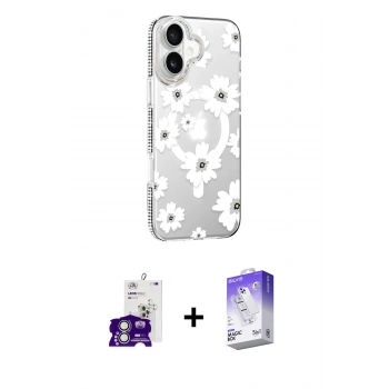 MARSİLYAN™- iPhone 16 Kılıf Yörünge Işık Prime - Siyah Bilvis 5in1 3D Magic Cam Ekran Koruyucu + Bilvis Titan Kamera Lens - GS