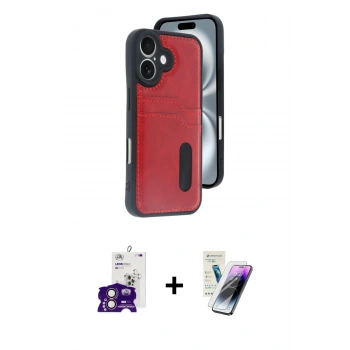 MARSİLYAN™- iPhone 16 Kılıf Yörünge Işık Serisi - Şeffaf Pasifik Cam Ekran Koruyucu + Bilvis Titan Kamera Lens - PE