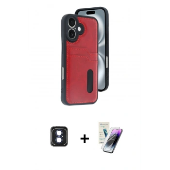 MARSİLYAN™- iPhone 16 Kılıf Yörünge Işık Serisi - Şeffaf Pasifik Cam Ekran Koruyucu + PVD Metal Kamera Lens - MI