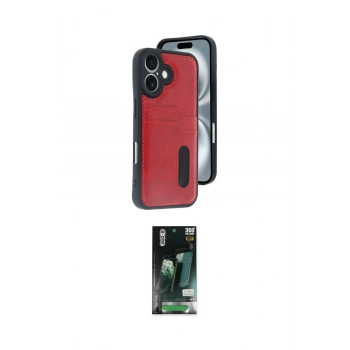 MARSİLYAN™- iPhone 16 Kılıf Yörünge Işık Serisi - Siyah 360 Mat Full Body Arka Koruyucu