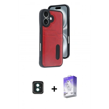 MARSİLYAN™- iPhone 16 Kılıf Yörünge Işık Serisi - Siyah Bilvis 5in1 3D Magic Cam Ekran Koruyucu + PVD Metal Kamera Lens - YL