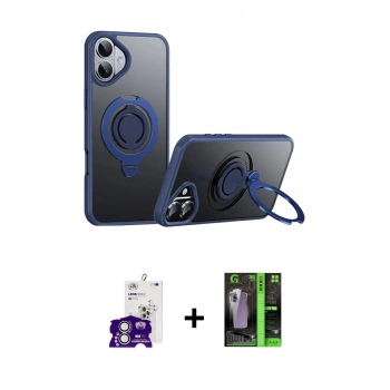 MARSİLYAN™- iPhone 16 Kılıf Zirve Çizgi Prime - Şeffaf 360 Full Body Arka Koruyucu + Bilvis Titan Kamera Lens - GS