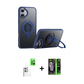 MARSİLYAN™- iPhone 16 Kılıf Zirve Çizgi Prime - Şeffaf 360 Full Body Arka Koruyucu + Raze Metal Kamera Lens - BZ