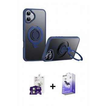 MARSİLYAN™- iPhone 16 Kılıf Zirve Çizgi Prime - Siyah Bilvis 5in1 5D Magic Hayalet Cam Ekran Koruyucu + Bilvis Titan Kamera Lens - YL