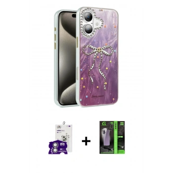 MARSİLYAN™- iPhone 16 Kılıf Zirve Modern Prime - Şeffaf 360 Full Body Arka Koruyucu + Bilvis Titan Kamera Lens - GS