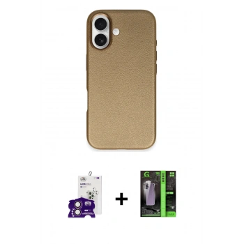 MARSİLYAN™- iPhone 16 Kılıf Zirve Modern Prime - Şeffaf 360 Full Body Arka Koruyucu + Bilvis Titan Kamera Lens - PE