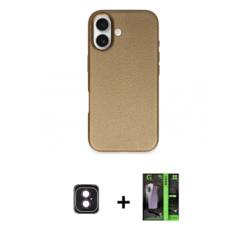 MARSİLYAN™- iPhone 16 Kılıf Zirve Modern Prime - Şeffaf 360 Full Body Arka Koruyucu + PVD Metal Kamera Lens - PE