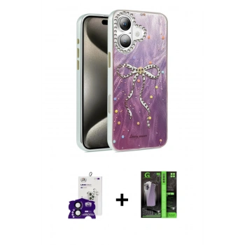 MARSİLYAN™- iPhone 16 Kılıf Zirve Modern Prime - Şeffaf 360 Full Body Arka Koruyucu + Bilvis Titan Kamera Lens - SH