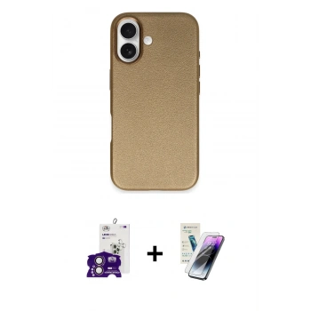 MARSİLYAN™- iPhone 16 Kılıf Zirve Modern Prime - Şeffaf Pasifik Cam Ekran Koruyucu + Bilvis Titan Kamera Lens - PE