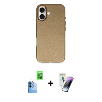MARSİLYAN™- iPhone 16 Kılıf Zirve Modern Prime - Şeffaf Pasifik Cam Ekran Koruyucu + Raze Metal Kamera Lens - LT