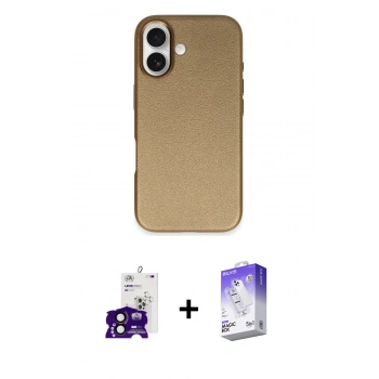 MARSİLYAN™- iPhone 16 Kılıf Zirve Modern Prime - Siyah Bilvis 5in1 3D Magic Cam Ekran Koruyucu + Bilvis Titan Kamera Lens - SH