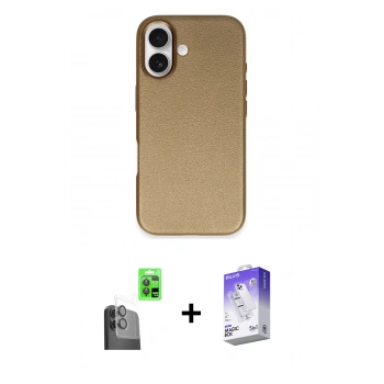 MARSİLYAN™- iPhone 16 Kılıf Zirve Modern Prime - Siyah Bilvis 5in1 3D Magic Cam Ekran Koruyucu + Raze Metal Kamera Lens - SH