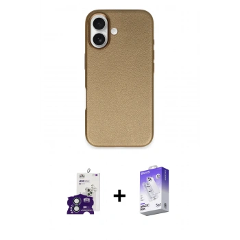 MARSİLYAN™- iPhone 16 Kılıf Zirve Modern Prime - Siyah Bilvis 5in1 3D Magic Cam Ekran Koruyucu + Bilvis Titan Kamera Lens - YL