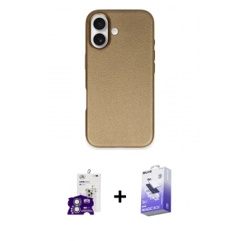 MARSİLYAN™- iPhone 16 Kılıf Zirve Modern Prime - Siyah Bilvis 5in1 5D Magic Hayalet Cam Ekran Koruyucu + Bilvis Titan Kamera Lens - GS