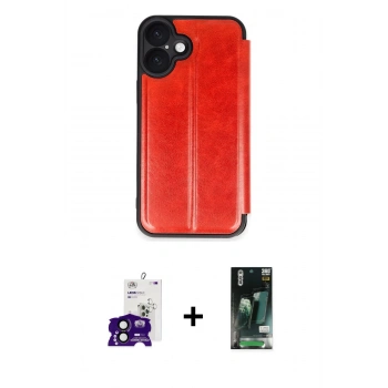 MARSİLYAN™- iPhone 16 Kılıf Zirve Yansıma Serisi - Siyah 360 Mat Full Body Arka Koruyucu + Bilvis Titan Kamera Lens - SH