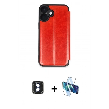 MARSİLYAN™- iPhone 16 Kılıf Zirve Yansıma Serisi - Siyah 3D Antistatik Seramik Nano Ekran Koruyucu + PVD Metal Kamera Lens - MI