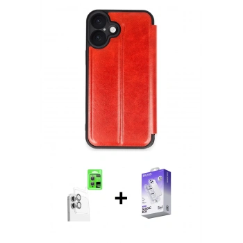 MARSİLYAN™- iPhone 16 Kılıf Zirve Yansıma Serisi - Siyah Bilvis 5in1 3D Magic Cam Ekran Koruyucu + Raze Metal Kamera Lens - BZ