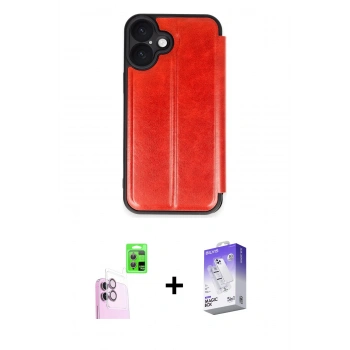 MARSİLYAN™- iPhone 16 Kılıf Zirve Yansıma Serisi - Siyah Bilvis 5in1 3D Magic Cam Ekran Koruyucu + Raze Metal Kamera Lens - PE