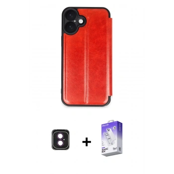 MARSİLYAN™- iPhone 16 Kılıf Zirve Yansıma Serisi - Siyah Bilvis 5in1 3D Magic Cam Ekran Koruyucu + PVD Metal Kamera Lens - PE