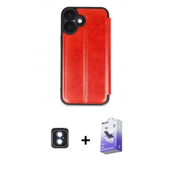 MARSİLYAN™- iPhone 16 Kılıf Zirve Yansıma Serisi - Siyah Bilvis 5in1 5D Magic Hayalet Cam Ekran Koruyucu + PVD Metal Kamera Lens - MI