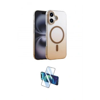 MARSİLYAN™- iPhone 16 Plus Kılıf Ahenk Doku Özel Seri - Siyah 3D Antistatik Seramik Nano Ekran Koruyucu