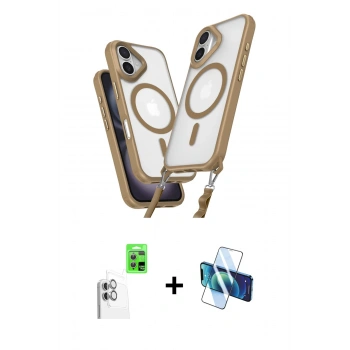 MARSİLYAN™- iPhone 16 Plus Kılıf Atlas Doku Koleksiyonu - Siyah 3D Antistatik Cam Ekran Koruyucu + Raze Metal Kamera Lens - BZ