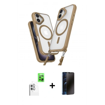 MARSİLYAN™- iPhone 16 Plus Kılıf Atlas Doku Koleksiyonu - Siyah 3D Antistatik Hayalet Cam Ekran Koruyucu + Raze Metal Kamera Lens - BZ