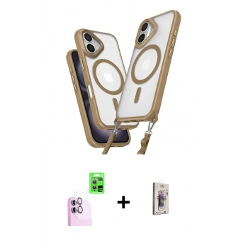MARSİLYAN™- iPhone 16 Plus Kılıf Atlas Doku Koleksiyonu - Siyah Bilvis 3D Cam Ekran Koruyucu + Raze Metal Kamera Lens - PE