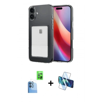 MARSİLYAN™- iPhone 16 Plus Kılıf Doruk Klasik Koleksiyonu - Siyah 3D Antistatik Seramik Nano Ekran Koruyucu + Raze Metal Kamera Lens - LT
